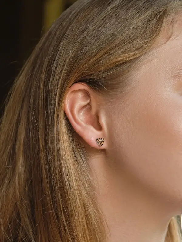 Набор серьги "Леопард" трио, цветной в серебре