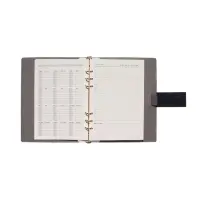 Органайзер на кольцах, А5, с хлястиком, 80л, линия, к/зам, Синий