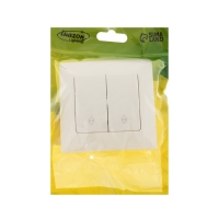 Выключатель проходной Luazon Lighting "Антей", 10 А, 2 клавиши, скрытый, белый