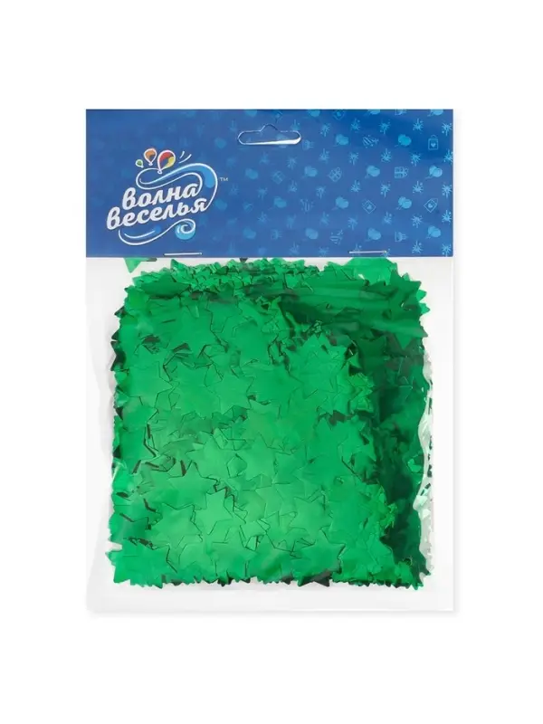 Конфетти &laquo;Звезда&raquo;, зелёные, металлик, 1.5 см, 50 г