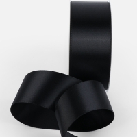 Лента атласная двухсторонняя №0030 38мм*25&plusmn;1м чёрный TR