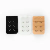 Застёжка для бюстгальтера, удлинитель, 3 ряда 2 крючка, 3.2&times;5 см, 3 шт.