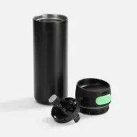 Термостакан X1 с цветной кнопкой, черный с зеленым