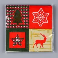 Салфетки новогодние бумажные, 33х33 см, набор 20 шт.