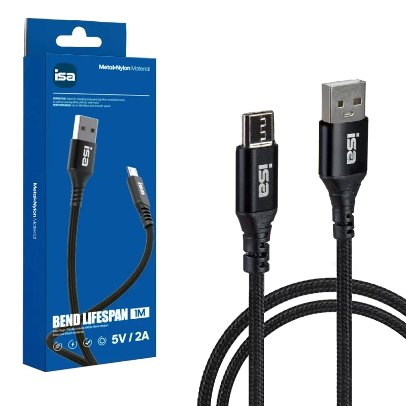 Кабель BX-4 USB на MicroUSB 1m 2A ISA черный