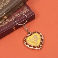 Брелок для ключей на кольце &laquo;Сердце с розой ажур&raquo;, пластик под металл, 4&times;4 см, МИКС