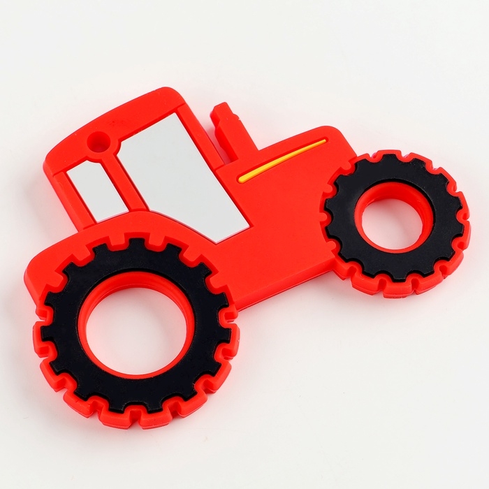 Прорезыватель силиконовый для зубов &laquo;Трактор&raquo;, цвет красный