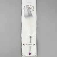 Перо белое с серебром (наконечник ручка), дл.25 см