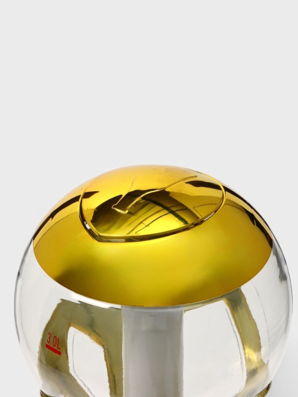 Башня пивная &laquo;Шар&raquo;, 3 л, ёмкость для льда, подсветка, пластик, золотистый