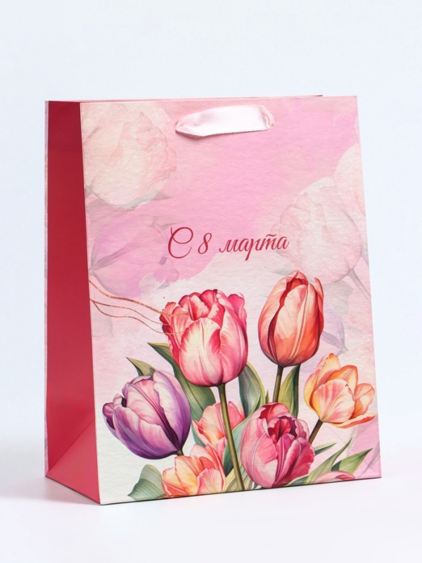 Пакет подарочный вертикальный &laquo;Нежный день&raquo;, MS 18 х 23 х10 см