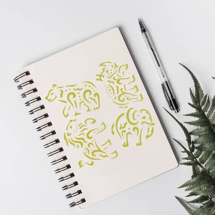 Трафарет пластик "Животные Африки. Мехенди" 13х13 см