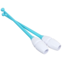 Булавы для художественной гимнастики вставляющиеся Grace Dance, 36 см, цвет белый/голубой