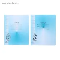 Тетрадь 12 листoв косая линейка &laquo;Великолепная пятёрка&raquo;, бумажная обложка, МИКС