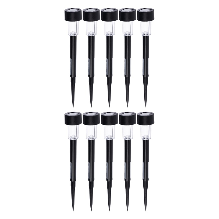 Набор садовых светильников на солнечной батарее &laquo;Цилиндр&raquo;, 4.5 &times; 30 &times; 4.5 см, 1 LED, свечение мульти (RGB), 10 шт.