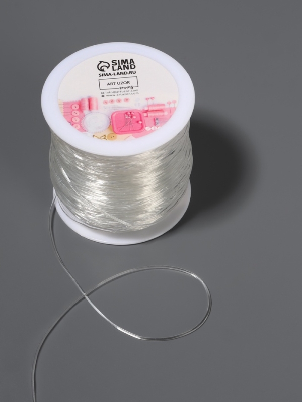 Нить для плетения 100&plusmn;1м d1мм эластичная силикон прозрачный АУ