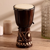 Сувенирный музыкальный инструмент барабан джембе "Светлый" 30х17х17 см МИКС