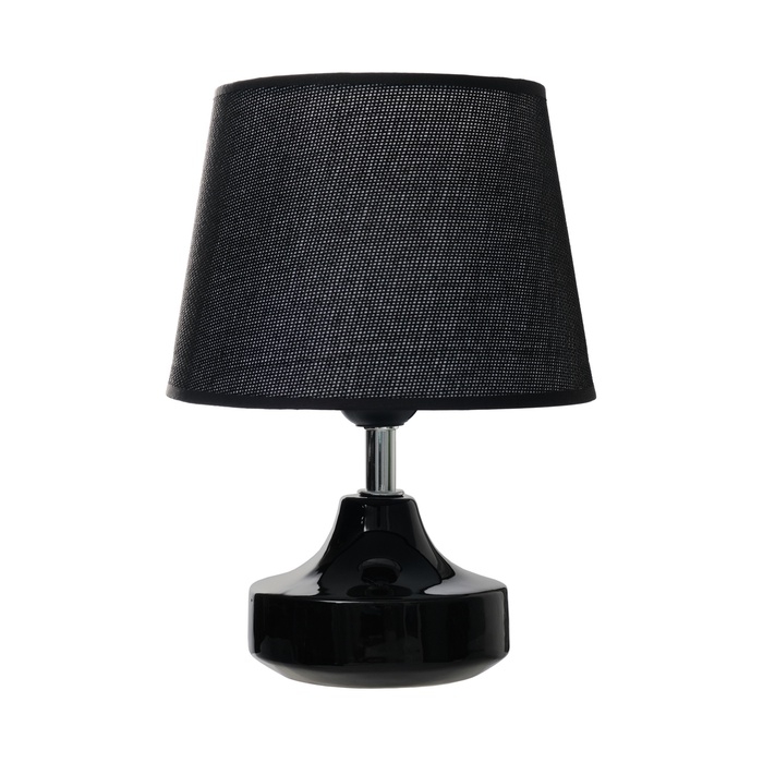 Настольная лампа с абажуром RISALUX &laquo;Блеск&raquo;, 1&times;40 Вт, Е27, чёрный, 17&times;17&times;24 см