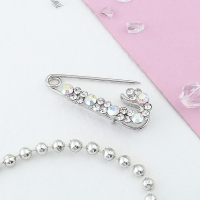 Булавка &laquo;Лунная дорожка&raquo;, 4 см, цвет радужный в серебре