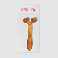 Массажёр для лица и зоны декольте, 2 шара, 14 &times; 6 &times; 2 см, цвет коричневый