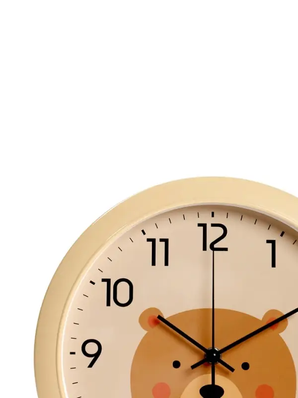 Часы настенные "Медвежонок", детские, плавный ход,  d=29см, бежевые