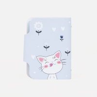 Визитница на кнопке, 24 карты, цвет голубой