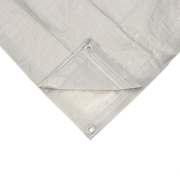 Тент защитный, 8 &times; 6 м, плотность 60 г/м&sup2;, УФ, люверсы шаг 1 м, тарпаулин, серый