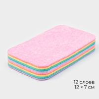 Салфетка многослойная для уборки из микрофибры MicroPVA, 12&times;7 см, 12 слоев