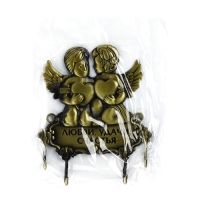 Ключница настенная &laquo;Любви, удачи, счастья&raquo;, ангелы, 10.2 х 10.7 см