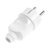 Вилка прямая TANGO, 16 А, 250 В, IP 20, с заземлением, белая, индивидуальная упаковка