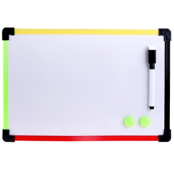 Доска магнитно-маркерная с магнитами и маркером &laquo;Цветная&raquo; 1 &times; 30 &times; 20 см, МИКС