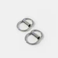 Полукольцо для сумок двойное, d=15 мм, толщина - 1 мм, 2 шт., цвет серебряный