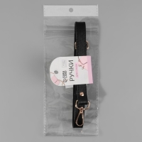 Ручка для сумки, с карабинами, 60 &plusmn; 1 см &times; 2 см, цвет чёрный