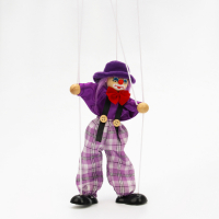 Дергунчик-марионетка на ниточках &laquo;Клоун в шляпе&raquo;, цвета МИКС