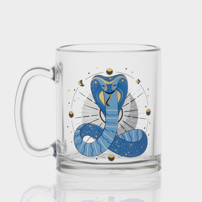 Кружка стеклянная чайная &laquo;Мистические змеи&raquo;, 320 мл, МИКС