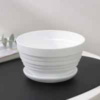 Горшок для цветов с поддоном &laquo;Алиса&raquo;, 0,5 л, цвет белый