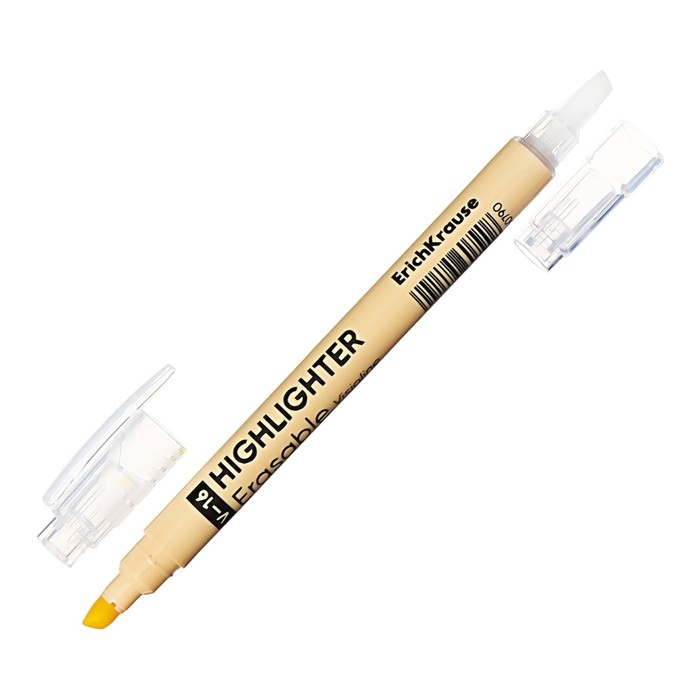 Двухсторонний маркер текстовыделитель ErichKrause Visioline V-16 Erasable Pastel, 4 мм, жёлтый