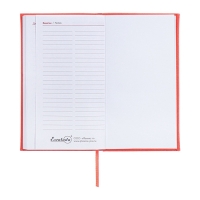 Еженедельник датированный 2025 года, 85х145 мм, 64 листа ESCALADA, твердая обложка из искусственной кожи, блинтовое тиснение, блок 70 г/м&sup2;, коралловый