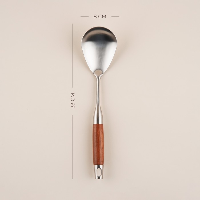 Ложка гарнирная из нержавеющей стали SL Home, &laquo;Рустик&raquo;, 33&times;8 см, цвет серебряный