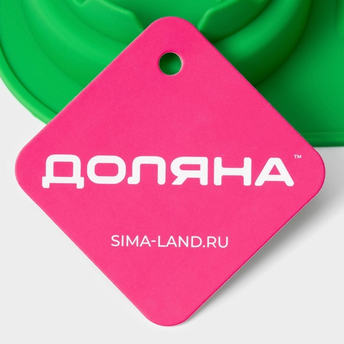 Форма для выпечки новогодняя Доляна &laquo;Новогодний набор&raquo;, силикон, 20,5&times;22&times;3,5 см, 6 ячеек, цвет зелёный