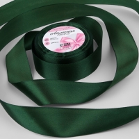 Лента атласная, 40 мм &times; 23 &plusmn; 1 м, цвет тёмно-зелёный №128
