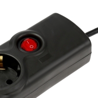 Сетевой фильтр Luazon Lighting, 5 розеток, 3 м, 2200 Вт, 3х0.75 мм2, 10 A, 220 В, c предохранителем, черный