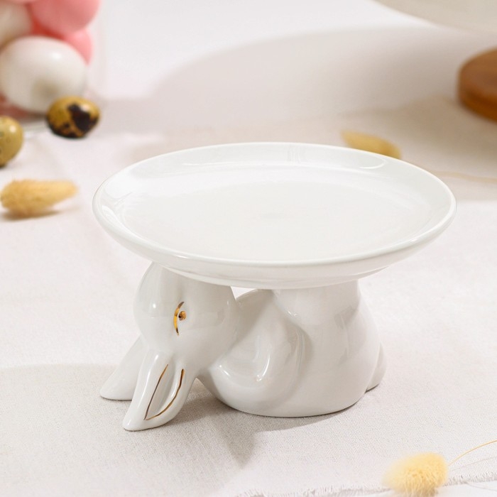 Блюдо для десертов Доляна &laquo;Зайка в золотом&raquo;, 16&times;9,5 см