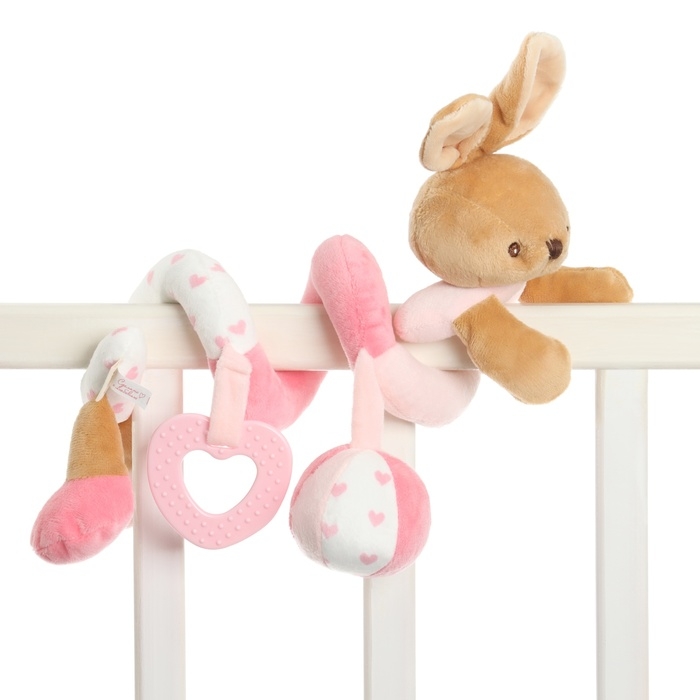 Растяжка - спираль с игрушками дуга на коляску / кроватку для малышей &laquo;Зайка&raquo;, Mum&Baby