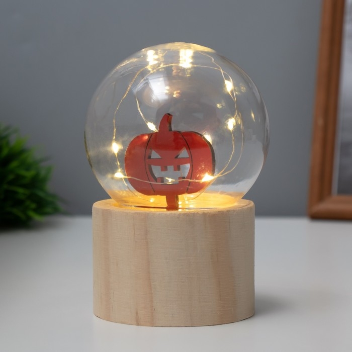 Ночник &laquo;Шар-тыква&raquo; LED 3хAG10 шар 8см 6,5х6,5х11,5см