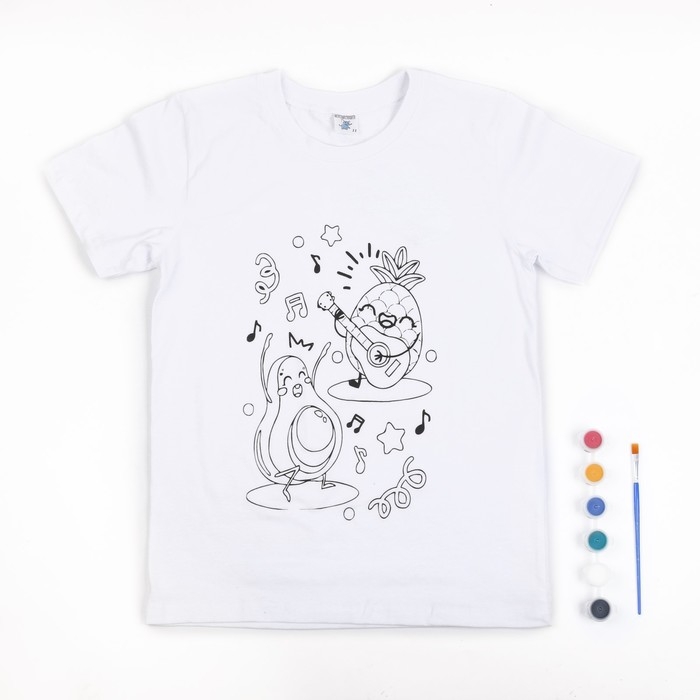 Набор для творчества Футболка-раскраска, &laquo;Весёлые фрукты&raquo;, размер 110 -116 см