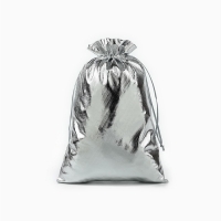 Мешочек подарочный парча &laquo;Северная почта&raquo;, серебро, 20 х 30 см , Новый год