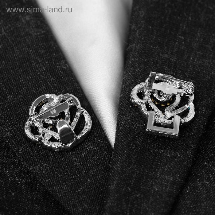 Зажим для кардигана &laquo;Петли&raquo;, цвет радужный в серебре