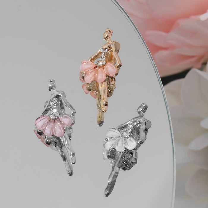 Брошь &laquo;Балерина в танце&raquo; мини, цвет МИКС (неделимая фасовка 12 шт., цена за шт.)