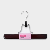 Вешалка для брюк и юбок Доляна, 25&times;16,5 см, зажим, цвет тёмное дерево