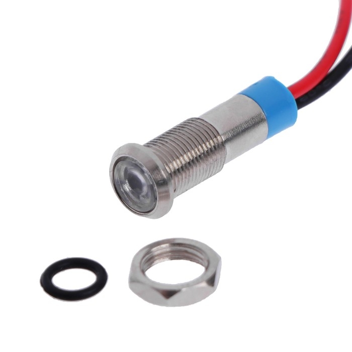 Светодиод, 12 В, 7,8 &times;16,5 мм, посадочный d=6 мм, белый